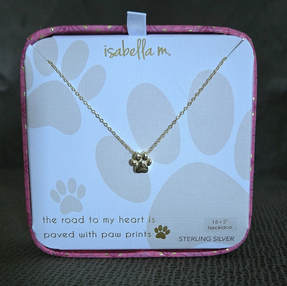 Isabella M. Dainty Gold💛 Paw🐾 Pendant Necklace - NIB - Picture 14 of 15